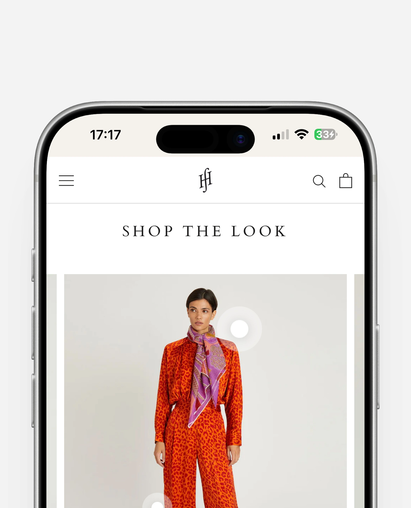 Mobile Ansicht der Shop-the-Look-Seite im Onlineshop Friendly Hunting München