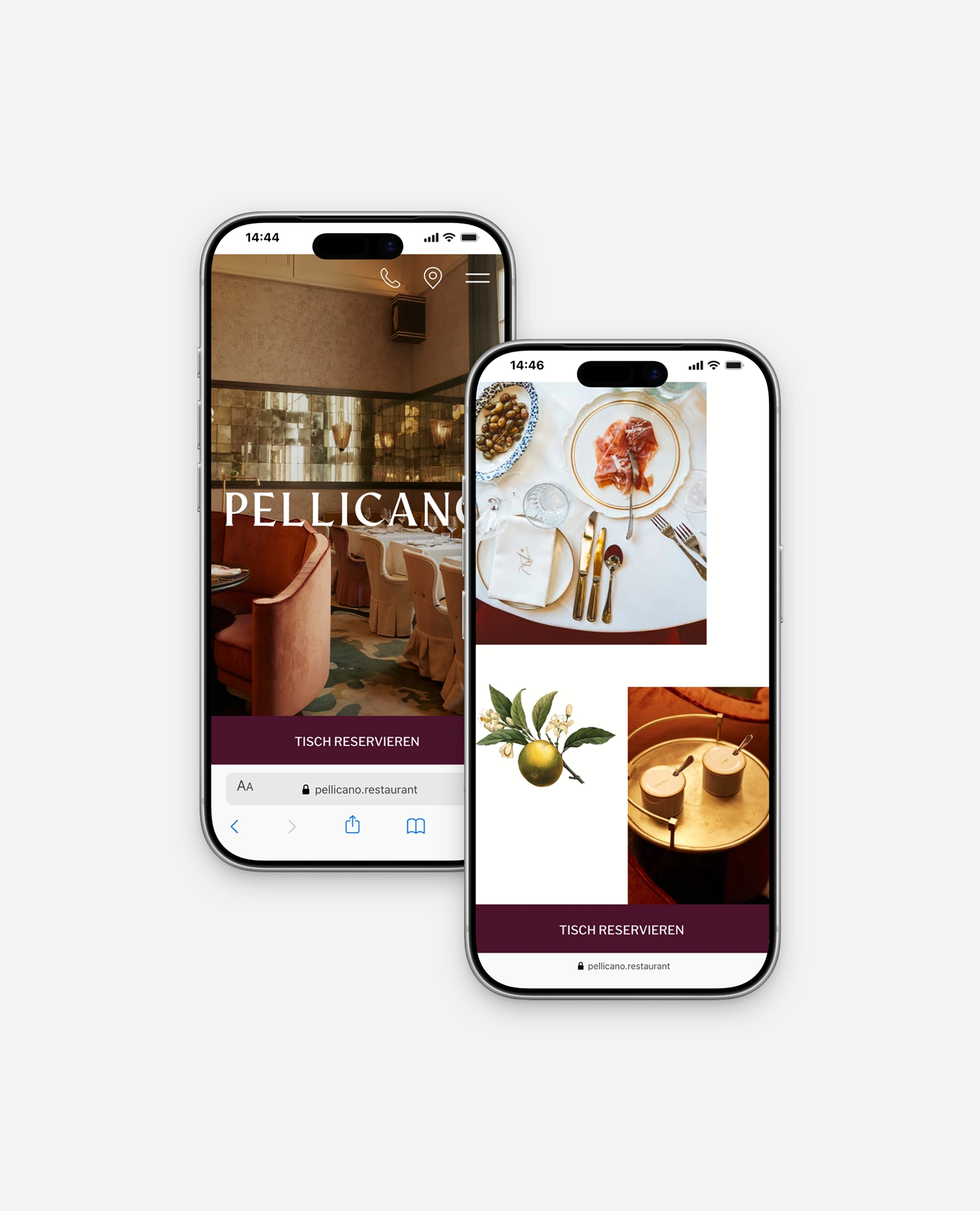 Mobile Ansicht der Startseite Restaurant Pellicano München