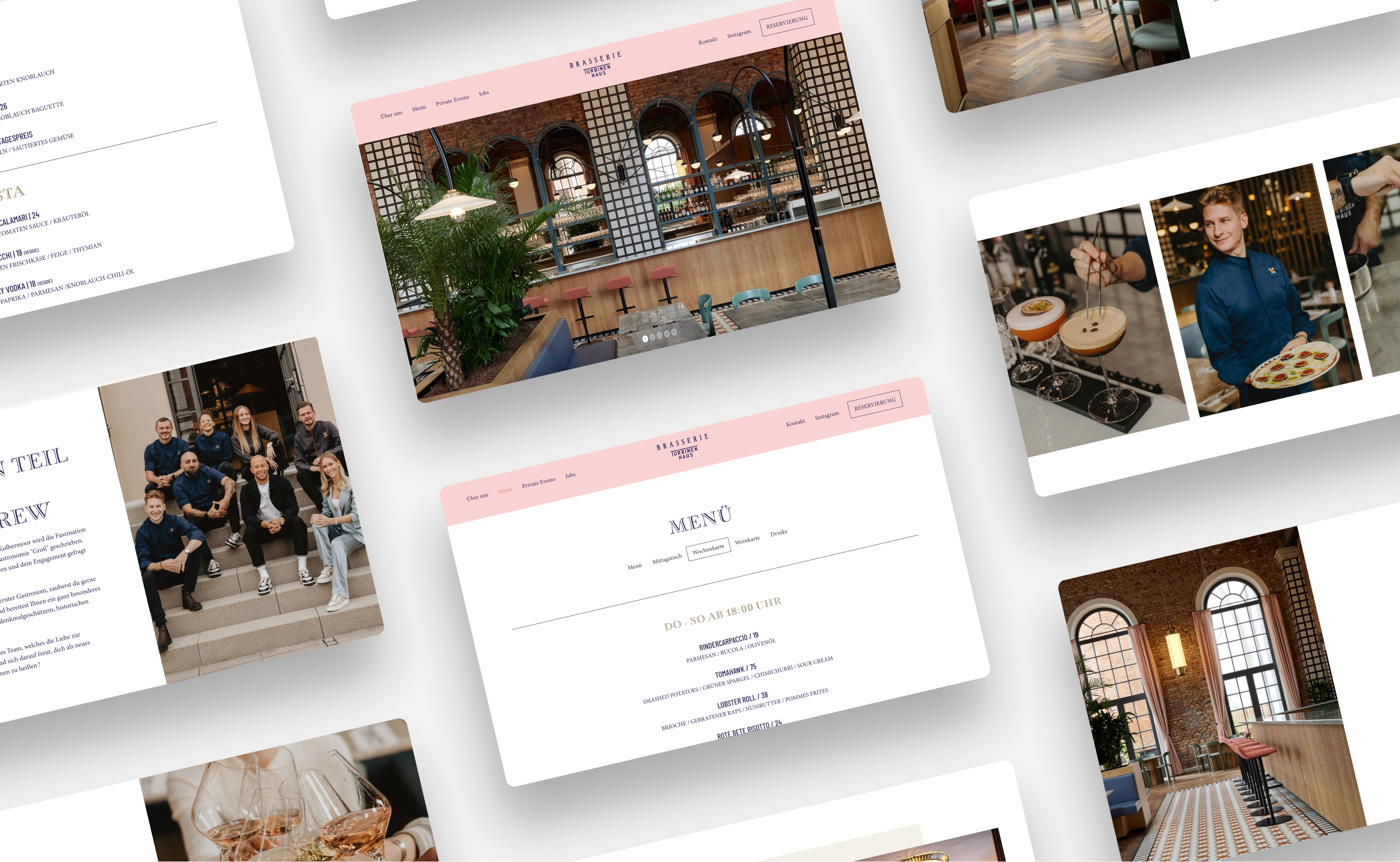 Übersicht aller Webseiten der Brasserie Turbinenhaus im Webflow-Webdesign